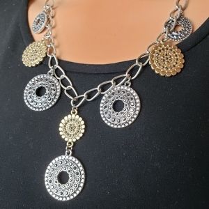 Christopher & Banks Medallion & Bed Necklace